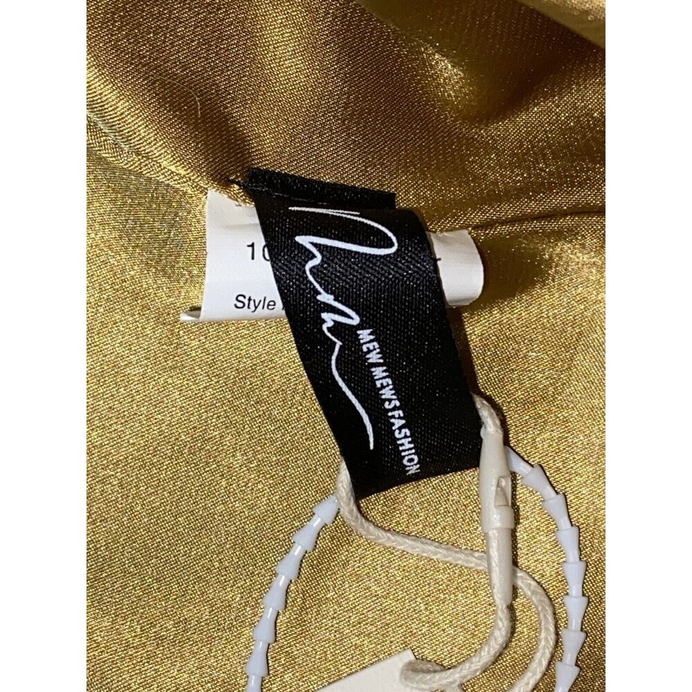 Mew Mews Formal Gown Statement Dress Elegant Gold Sequins Maxi Womens Medium NEW - Picture 7 of 13